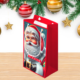 Sacola Para Presentes Pequena Papai Noel Natal Crianças Personalizadas Vermelho