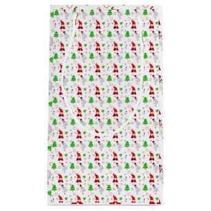 Sacola Para Presentes Pequena Papais noeis de Natal Snowman