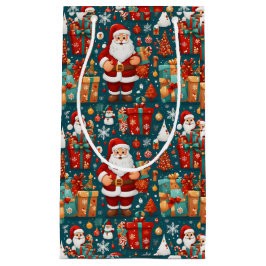 Sacola Para Presentes Pequena Papais noeis Festivos Delícia