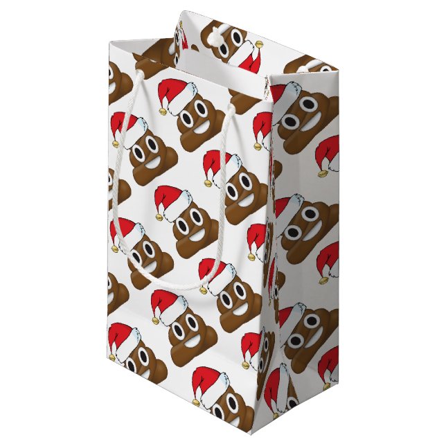 Sacola Para Presentes Pequena Papel de embrulho Emoji do Natal do tombadilho do (Frente inclinada)