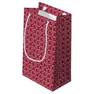 Sacola Para Presentes Pequena Papel de parede 4 do damasco