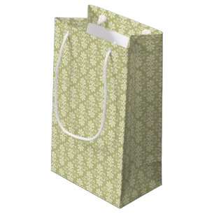 Sacola Para Presentes Pequena Papel de parede floral do damasco