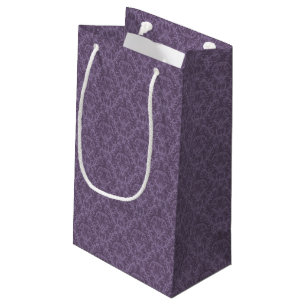 Sacola Para Presentes Pequena Papel de parede floral roxo 2