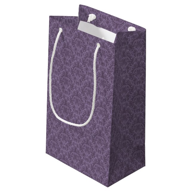 Sacola Para Presentes Pequena Papel de parede roxo luxuoso (Verso inclinado)