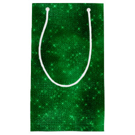 Sacola Para Presentes Pequena Papel Laminado Verde Brilhante