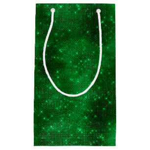 Sacola Para Presentes Pequena Papel Laminado Verde Brilhante