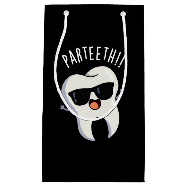 Sacola Para Presentes Pequena Par-dentes Engraçados Dentais Escuros BG (Frente)