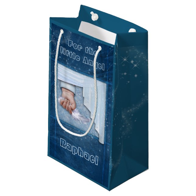 Sacola Para Presentes Pequena Para o Anjo Pequeno (personalizável) (Frente inclinada)