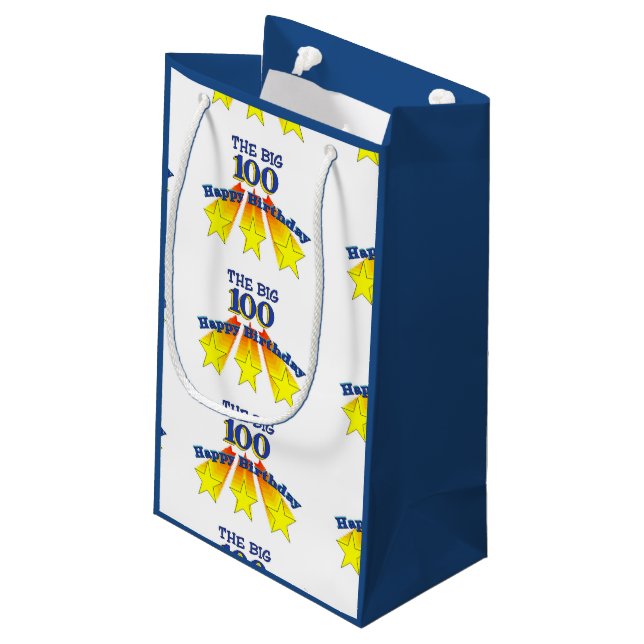 Sacola Para Presentes Pequena Parabéns 100 (Verso inclinado)