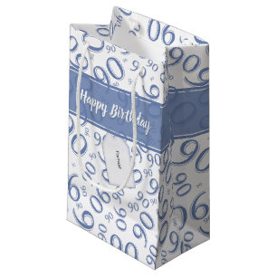 Sacola Para Presentes Pequena Parabéns 90 aleatório padrão azul