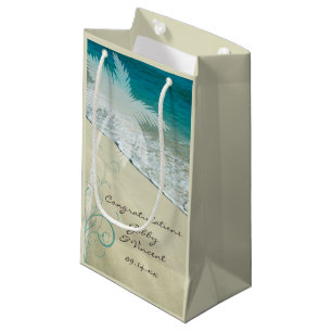 Sacola Para Presentes Pequena Parabéns de Casamento de Praia Tropical