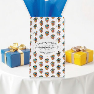 Sacola Para Presentes Pequena Parabéns Evento Religioso Borboleta Cruz