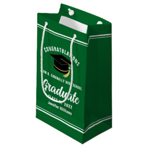 Sacola Para Presentes Pequena Parabéns Graduado Festa de Graduação Verde