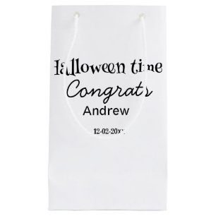 Sacola Para Presentes Pequena Parabéns no Halloween adicionar nome data ano grad