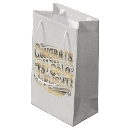 Sacola Para Presentes Pequena Parabéns pelo seu 1º Voo Solo