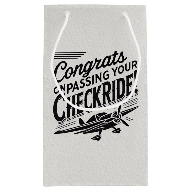 Sacola Para Presentes Pequena Parabéns por ter passado o cheque! (Verso)