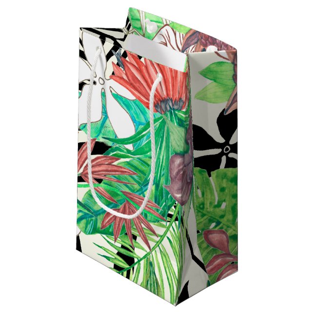 Sacola Para Presentes Pequena Paraíso Floral II (Frente inclinada)