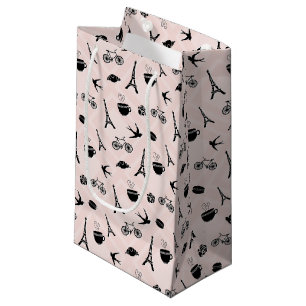 Sacola Para Presentes Pequena Paris Romance Patterned