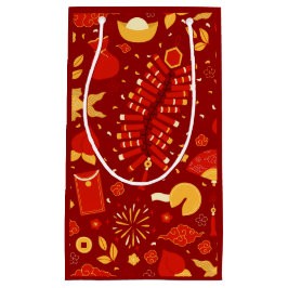 Sacola Para Presentes Pequena Partido da Celebração de Ano Novo Chinês Vermelho 