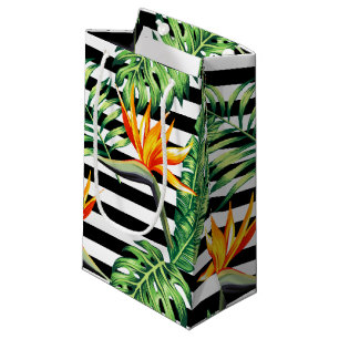 Sacola Para Presentes Pequena Pássaro Tropical de Estrias de Paraíso