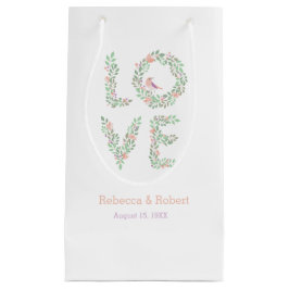 Sacola Para Presentes Pequena Pássaros do amor botânicos