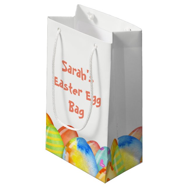 Sacola Para Presentes Pequena Pastel do ovo da páscoa (Frente inclinada)