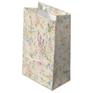 Sacola Para Presentes Pequena Pastel Floral Vintage Cottage Grandmillennial