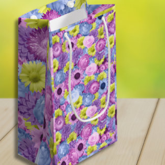 Sacola Para Presentes Pequena Pastel Flowers Gift Bag