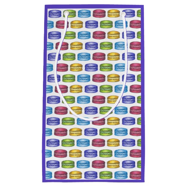 Sacola Para Presentes Pequena Pastel French Macaron Cookery Compro de pastelaria (Frente)