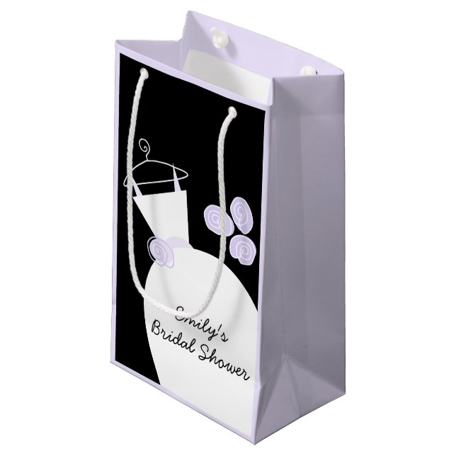 Sacola Para Presentes Pequena Pastel preto Chá de panela roxo Casado sml (Frente inclinada)