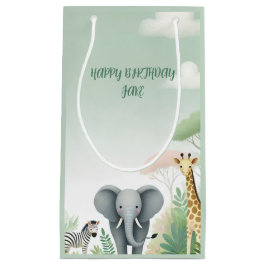 Sacola Para Presentes Pequena Pastel Safari Jungle Gift Bag para Crianças