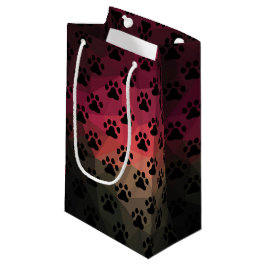 Sacola Para Presentes Pequena Pata de cachorro, pegada de animal, gato animal de