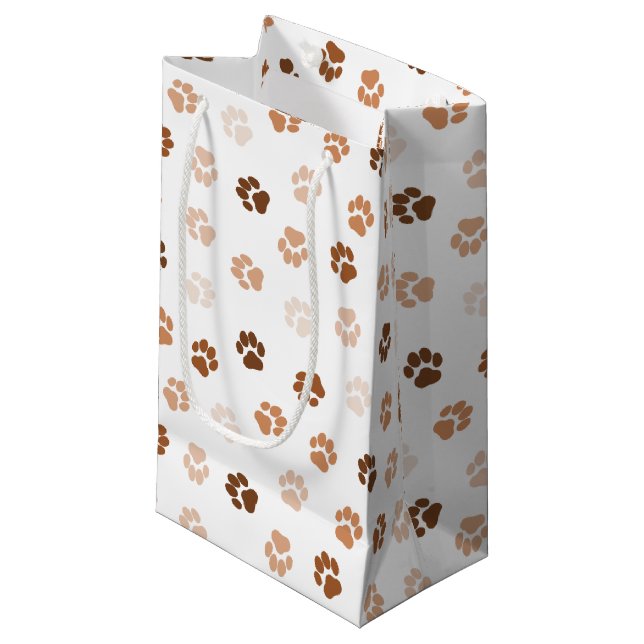 Sacola Para Presentes Pequena Patas de cães (Frente inclinada)