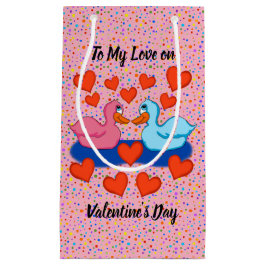 Sacola Para Presentes Pequena Patos no Amor Dão Saco