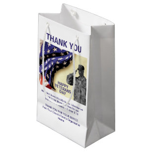 Sacola Para Presentes Pequena Patriotic USA Obrigado VETERANS DAY