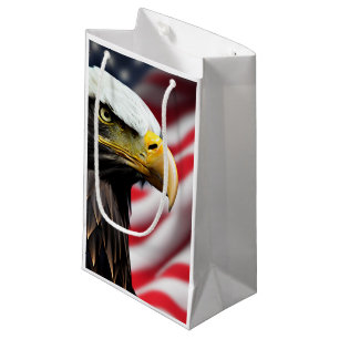 Sacola Para Presentes Pequena Patriótico/Águia/Americano/EUA