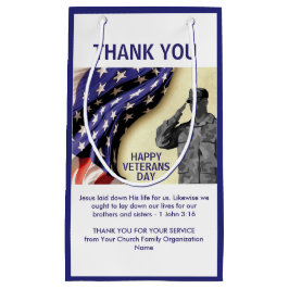 Sacola Para Presentes Pequena Patriótico, obrigado VETERANS DAY