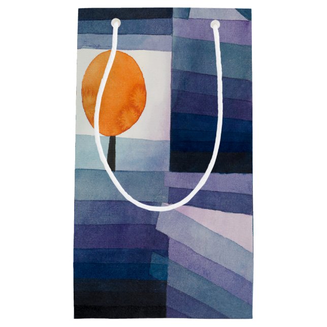 Sacola Para Presentes Pequena Paul Klee Abstrato Tree Blue Painting (Frente)