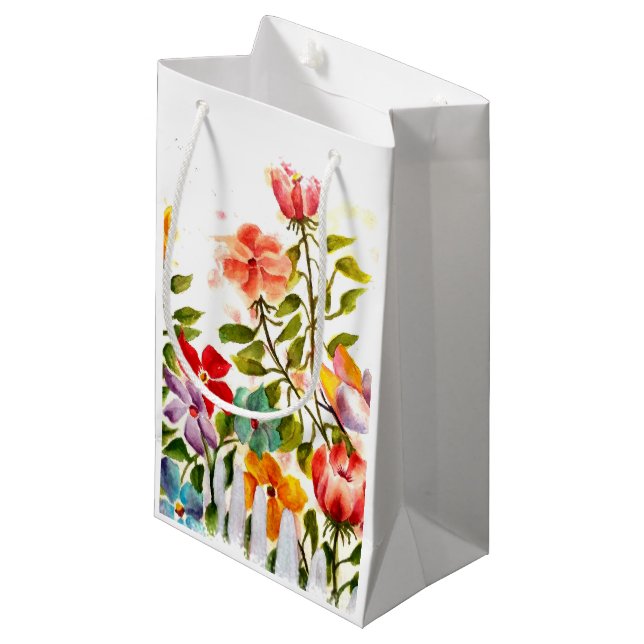 SACOLA PARA PRESENTES PEQUENA PÁW IMPRESSA ATRÁS DA CERCA (Frente inclinada)