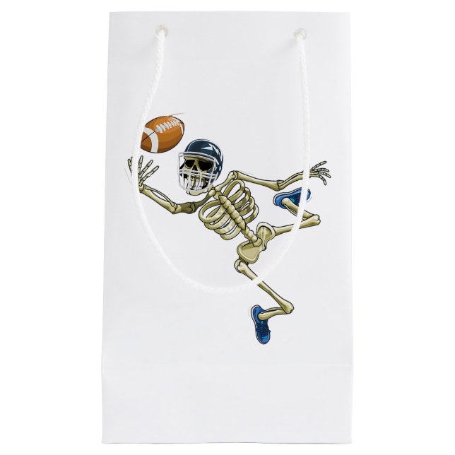 Sacola Para Presentes Pequena Pé de Meninos do Dia das Bruxas do Skeleton Americ (Frente)