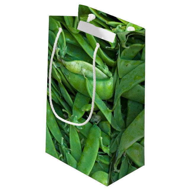 Sacola Para Presentes Pequena Peas de Snap Verde (Verso inclinado)