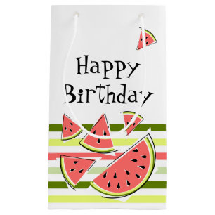 Sacola Para Presentes Pequena Peças de melancia Strik Thin Birthday