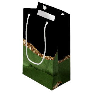 Sacola Para Presentes Pequena Pedra Contemporânea de Agato Verde Esmeralda