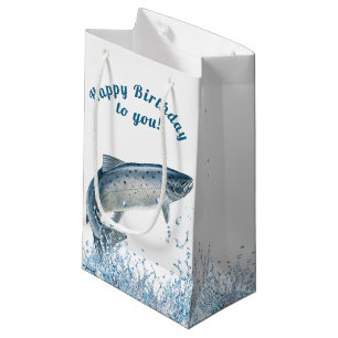 Sacola Para Presentes Pequena Peixes Saindo Da Água Aniversário