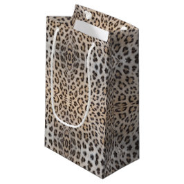 Sacola Para Presentes Pequena pele de na moda-leopardo com pele de animais com p