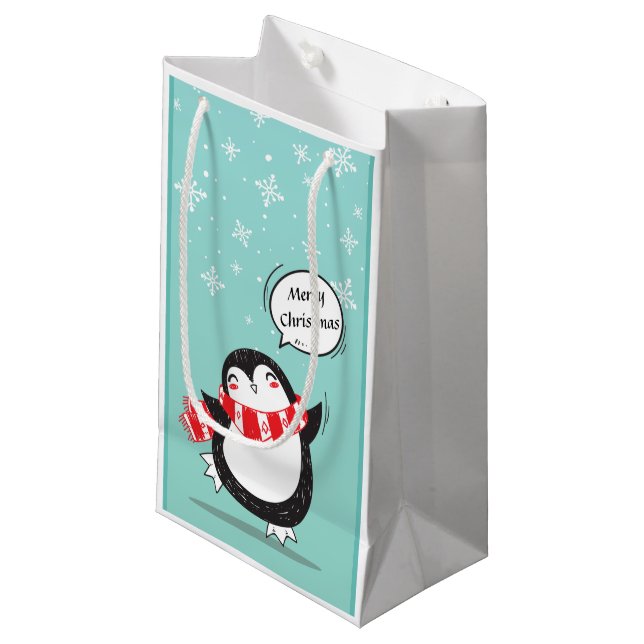 Sacola Para Presentes Pequena Penguin Gift Bag (Frente inclinada)