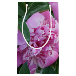 Sacola Para Presentes Pequena Peônia Rosa