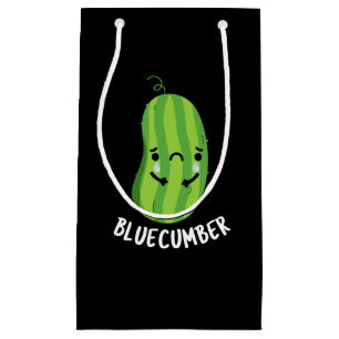 Sacola Para Presentes Pequena Pepino Escuro Engraçado, Triste Veggie Cucumber Pu