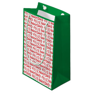 Sacola Para Presentes Pequena Pepper Feliz Navidad Vermelho Chile
