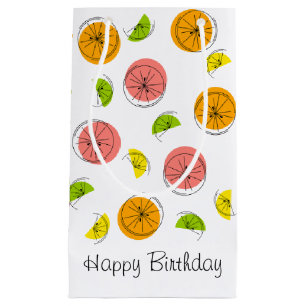 Sacola Para Presentes Pequena Pequena bolsa de presente de aniversário Citrus Mu